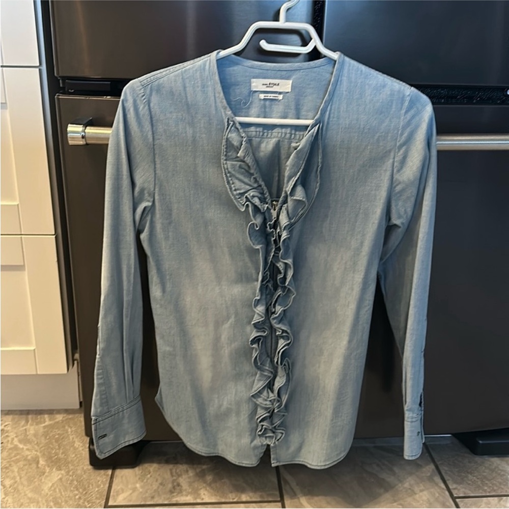 Isabel Marant denim shirt with ruffle gently used